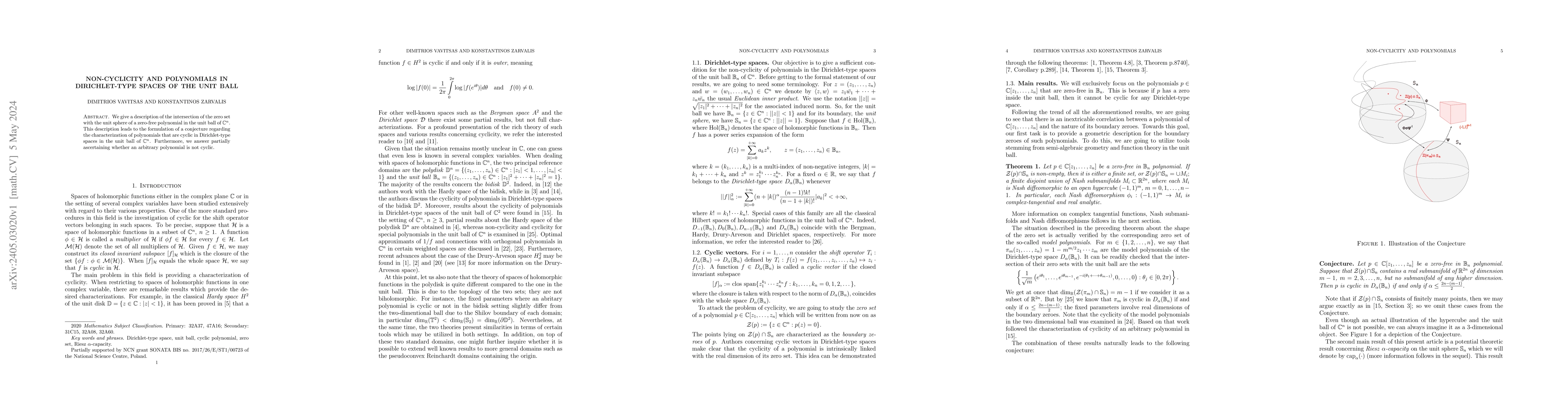 Thumbnail for Non-cyclicity and polynomials in Dirichlet-type spaces of the unit ball