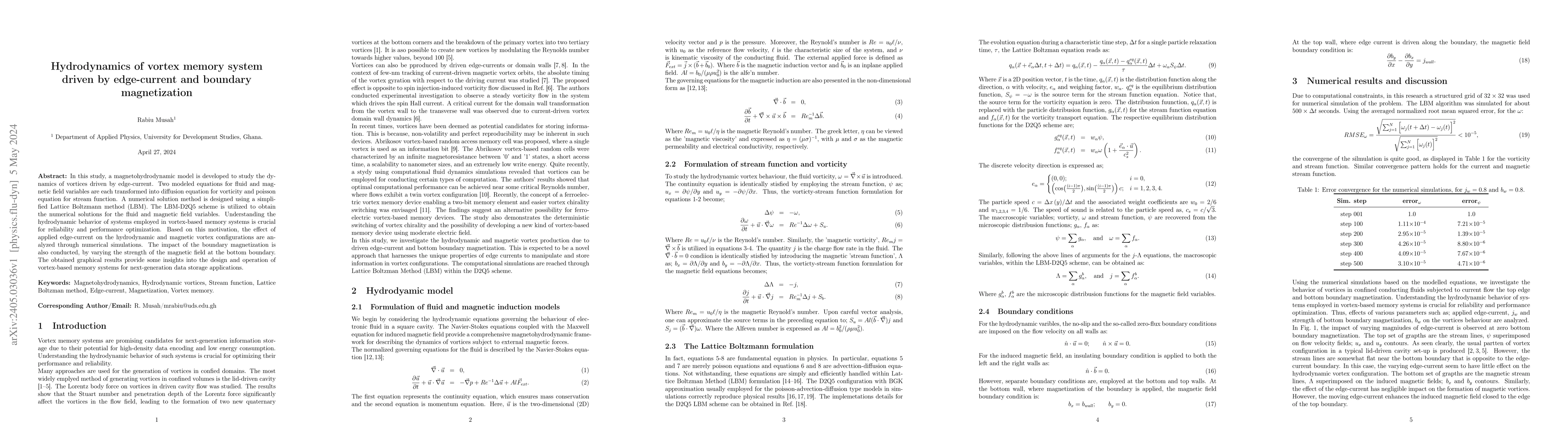 Thumbnail for Hydrodynamics of vortex memory system driven by edge-current and
  boundary magnetization