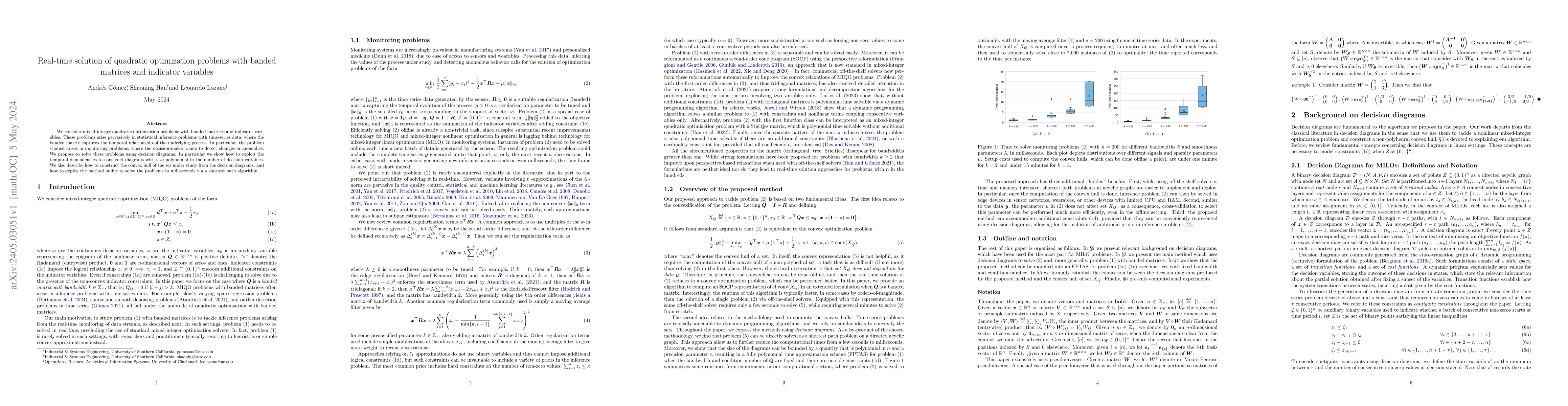 Thumbnail for Real-time solution of quadratic optimization problems with banded
  matrices and indicator variables