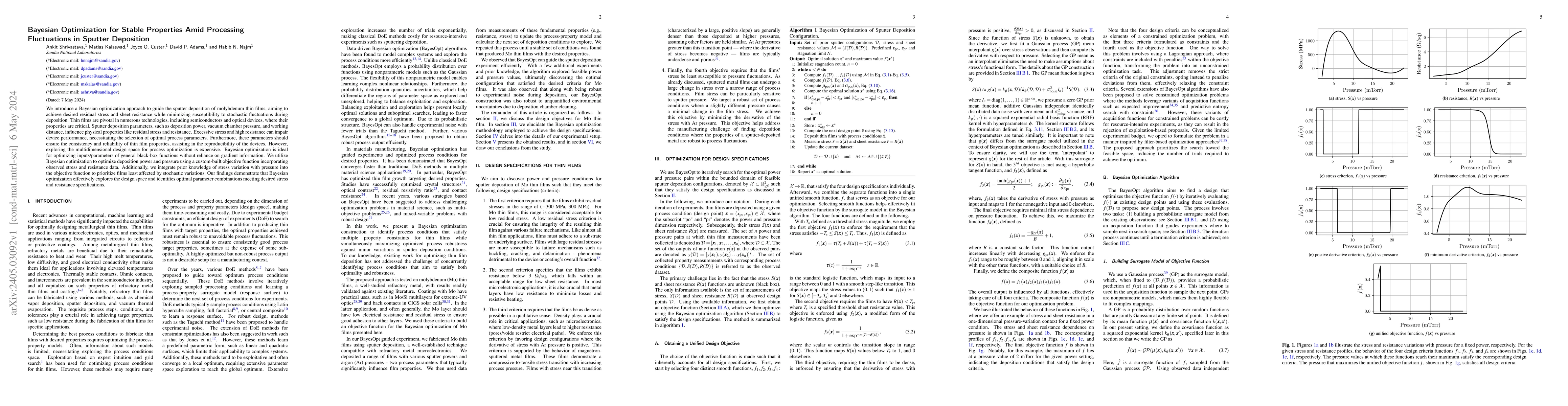 Thumbnail for Bayesian optimization for stable properties amid processing fluctuations
  in sputter deposition