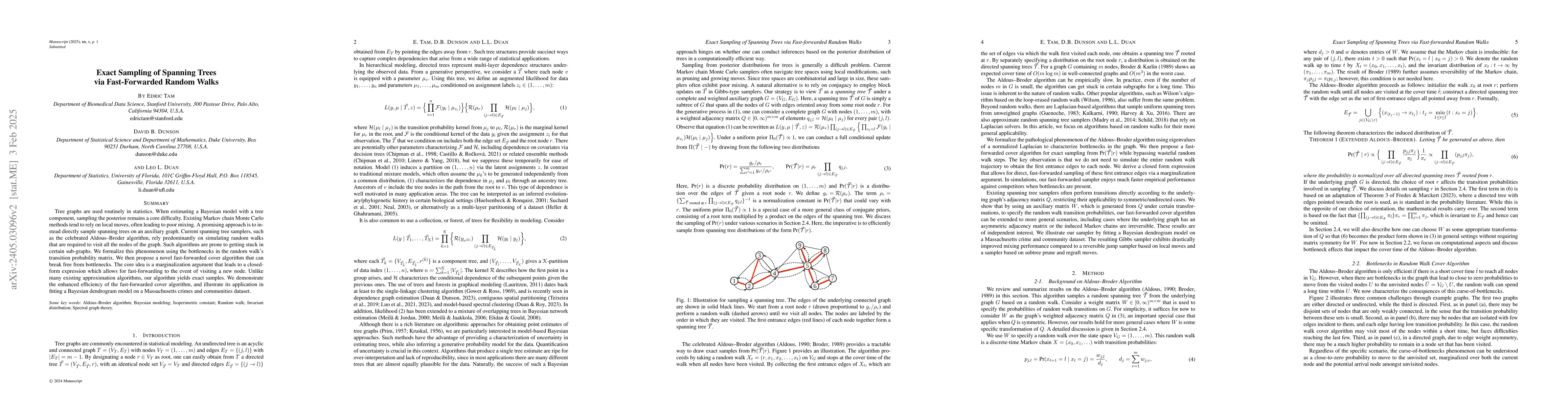 Thumbnail for Exact Sampling of Spanning Trees via Fast-forwarded Random Walks
