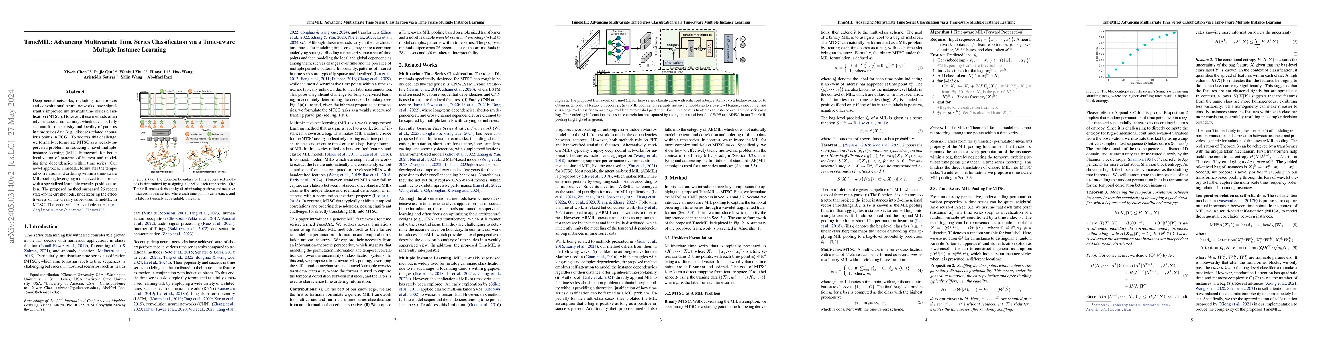 Thumbnail for TimeMIL: Advancing Multivariate Time Series Classification via a
  Time-aware Multiple Instance Learning