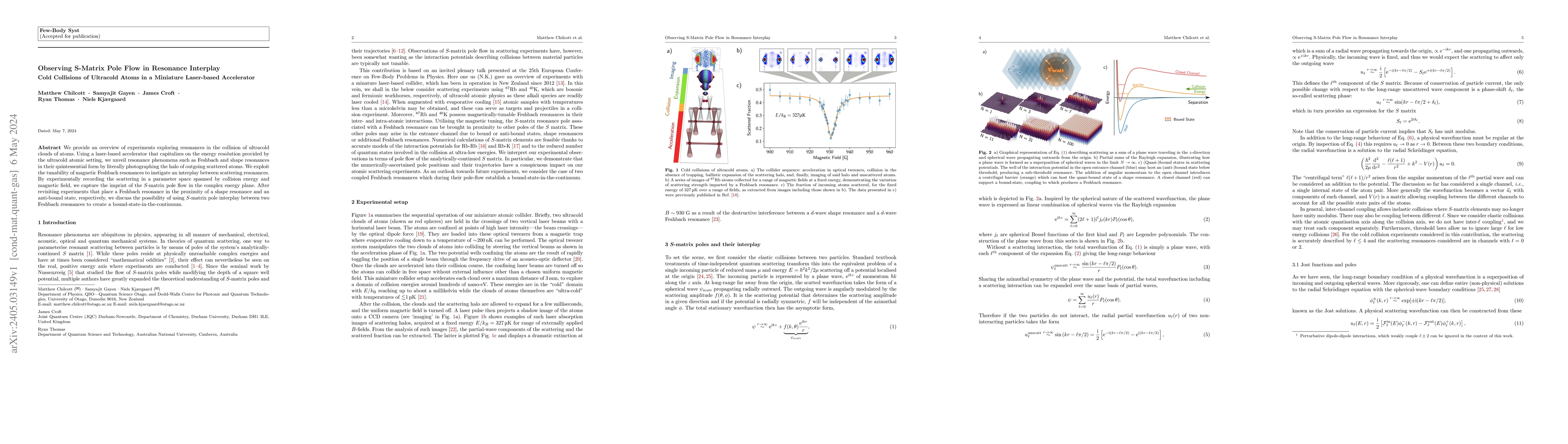 Thumbnail for Observing S-Matrix Pole Flow in Resonance Interplay: Cold Collisions of
  Ultracold Atoms in a Miniature Laser-based Accelerator