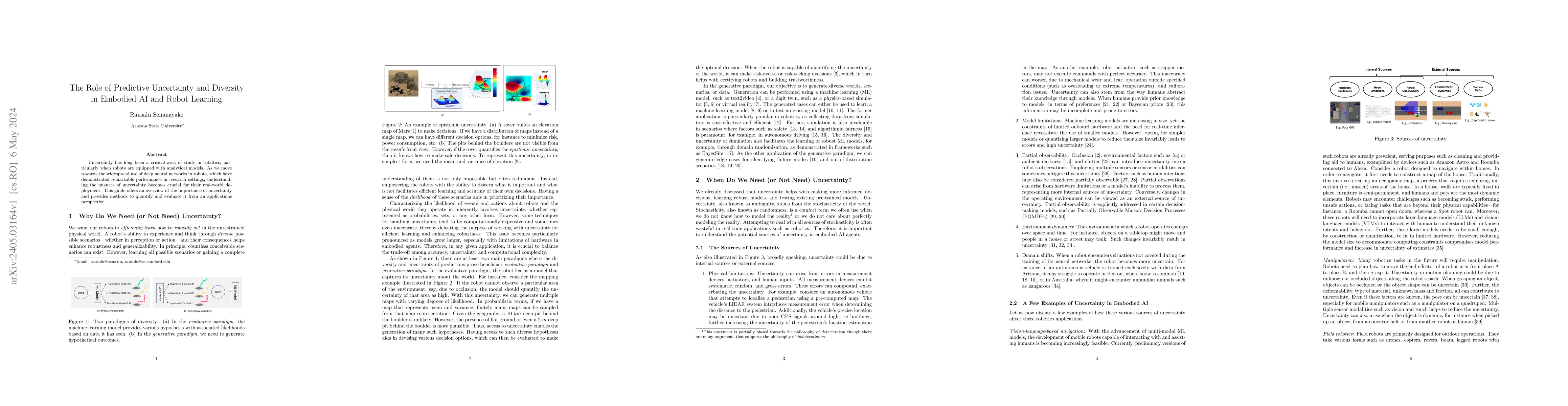 Thumbnail for The Role of Predictive Uncertainty and Diversity in Embodied AI and
  Robot Learning