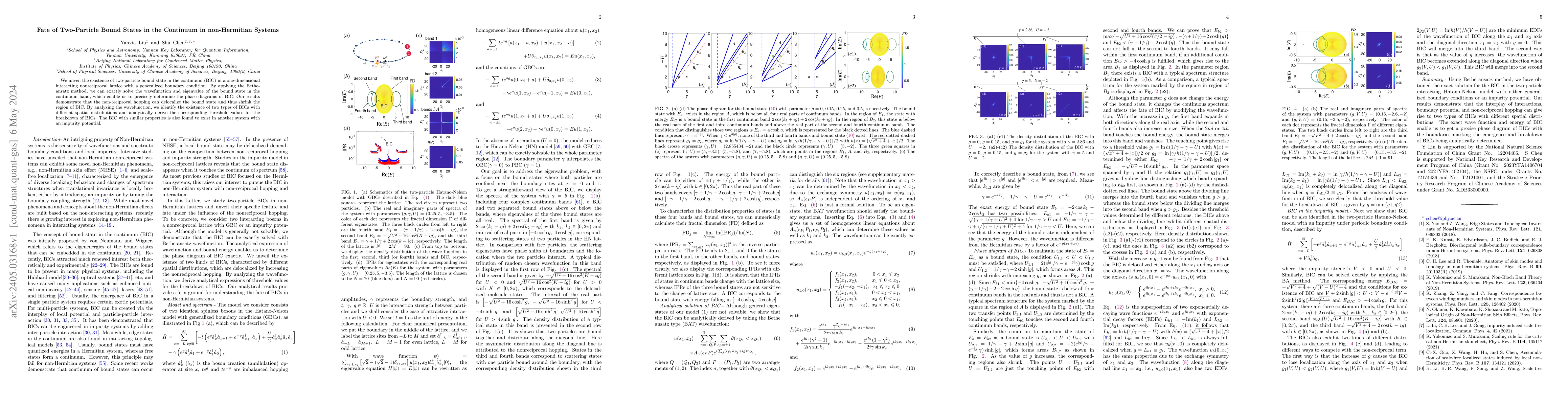 Thumbnail for Fate of Two-Particle Bound States in the Continuum in non-Hermitian
  Systems