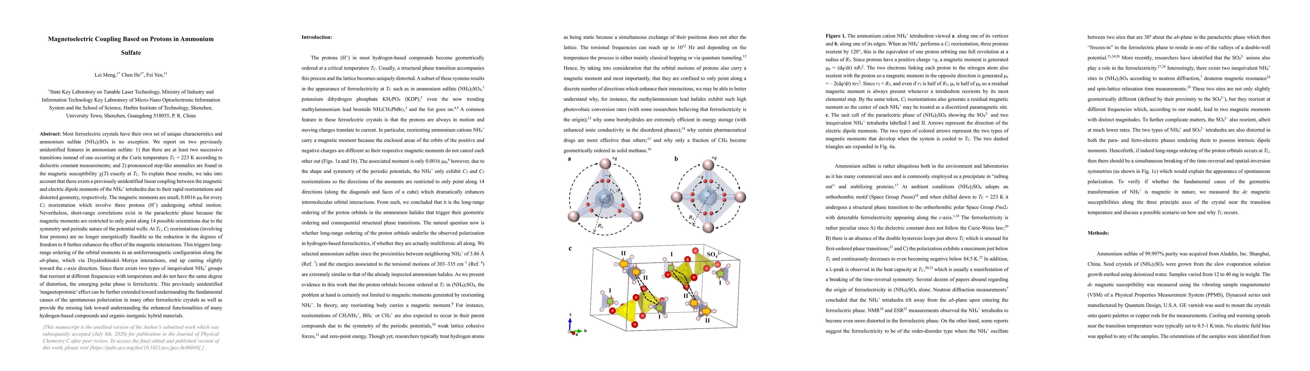 Thumbnail for Magnetoelectric Coupling Based on Protons in Ammonium Sulfate