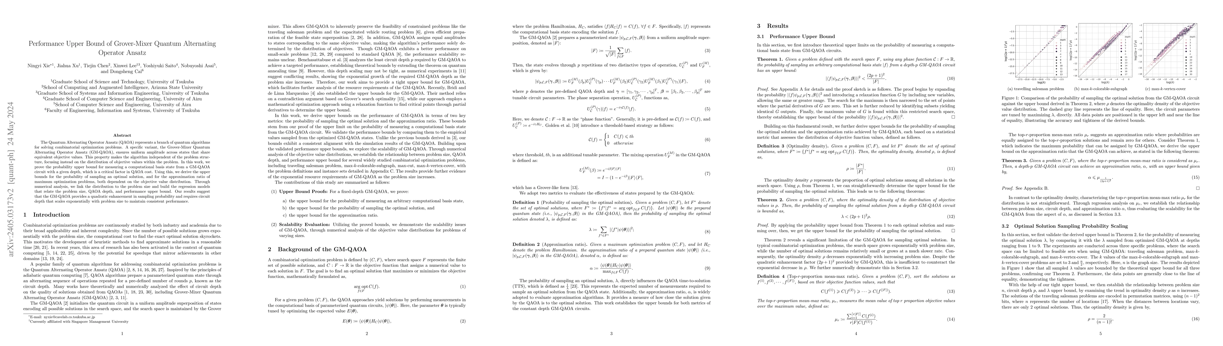 Thumbnail for Performance Upper Bound of Grover-Mixer Quantum Alternating Operator
  Ansatz