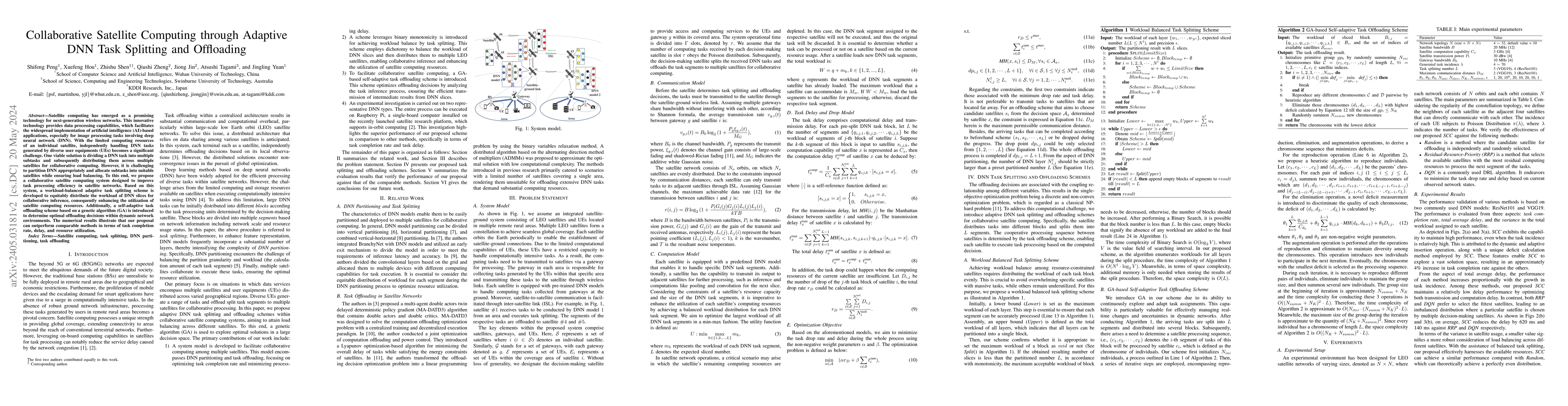 Thumbnail for Collaborative Satellite Computing through Adaptive DNN Task Splitting
  and Offloading