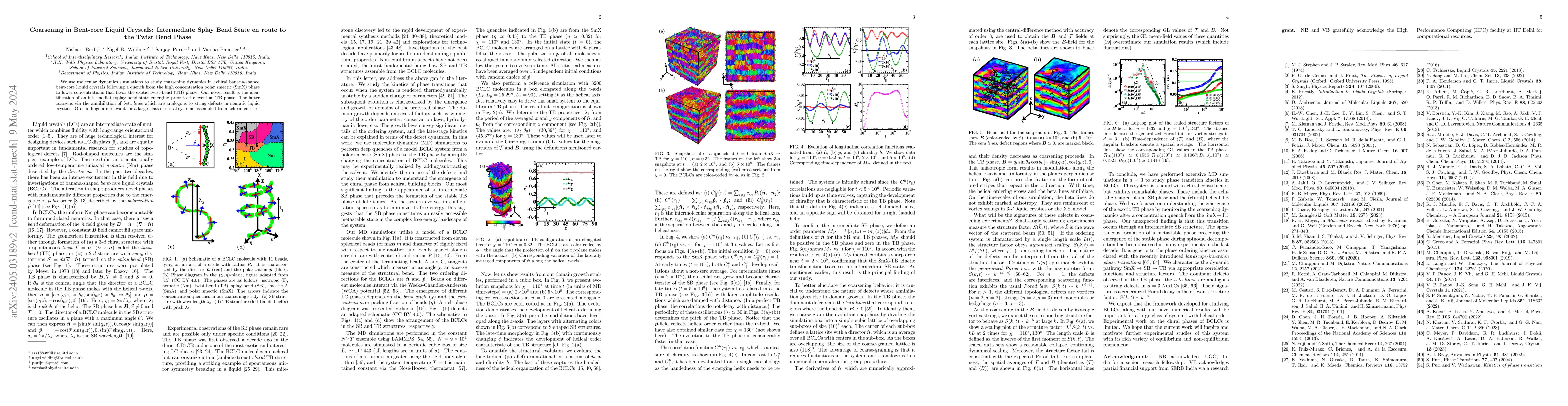 Thumbnail for Coarsening in Bent-core Liquid Crystals: Intermediate Splay Bend State
  en route to the Twist Bend Phase