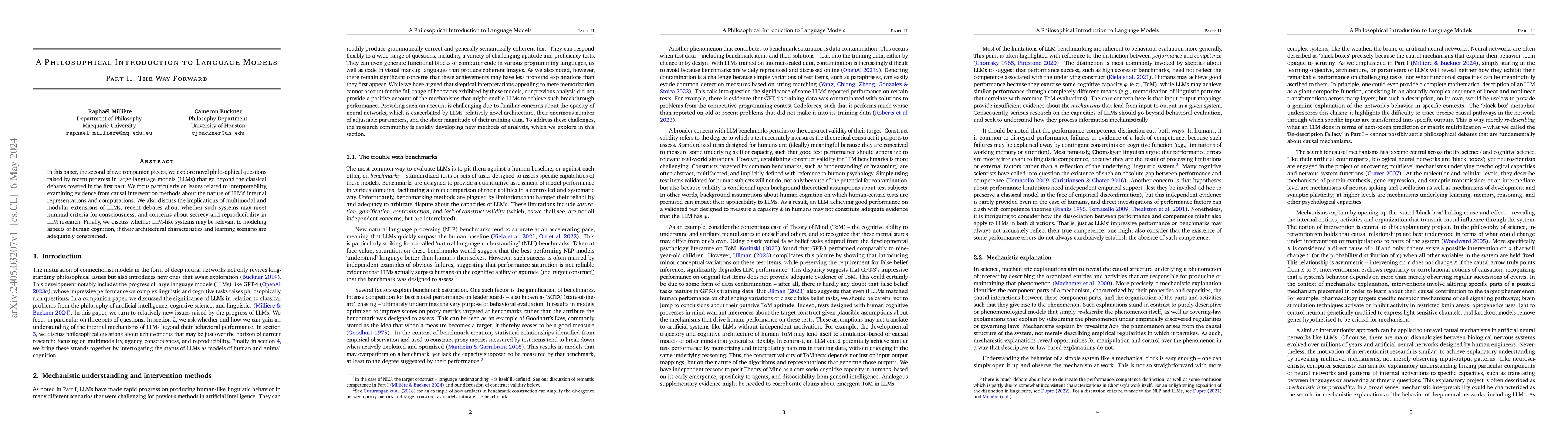 Thumbnail for A Philosophical Introduction to Language Models - Part II: The Way
  Forward
