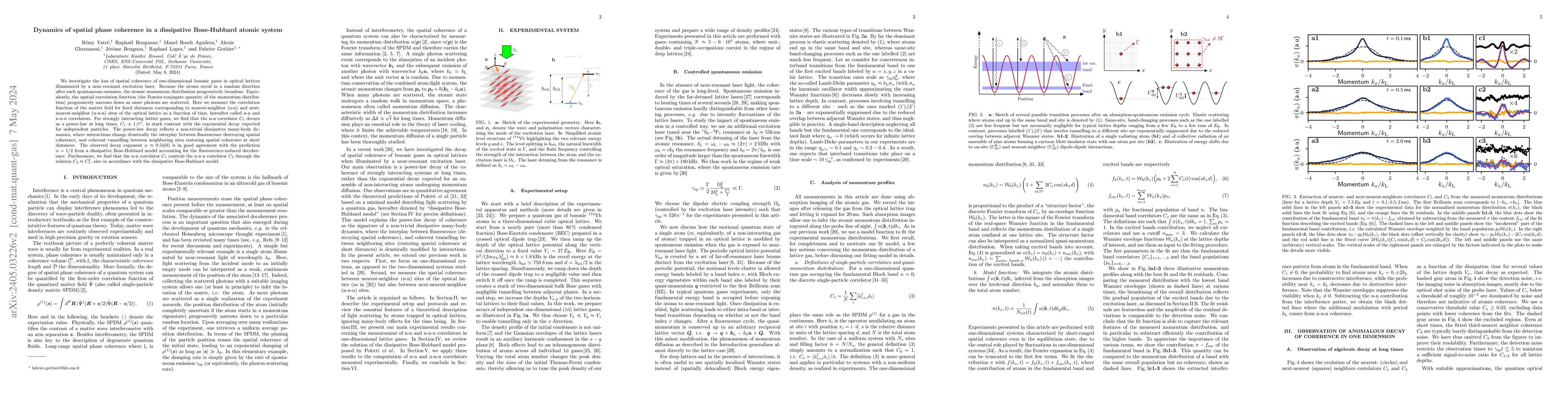 Thumbnail for Dynamics of spatial phase coherence in a dissipative Bose-Hubbard atomic
  system