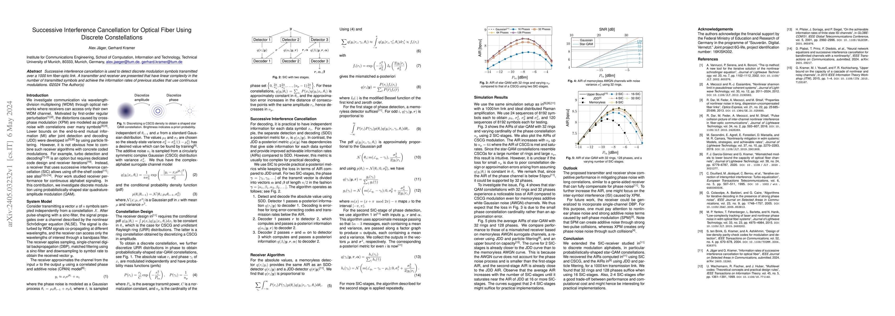 Thumbnail for Successive Interference Cancellation for Optical Fiber Using Discrete
  Constellations