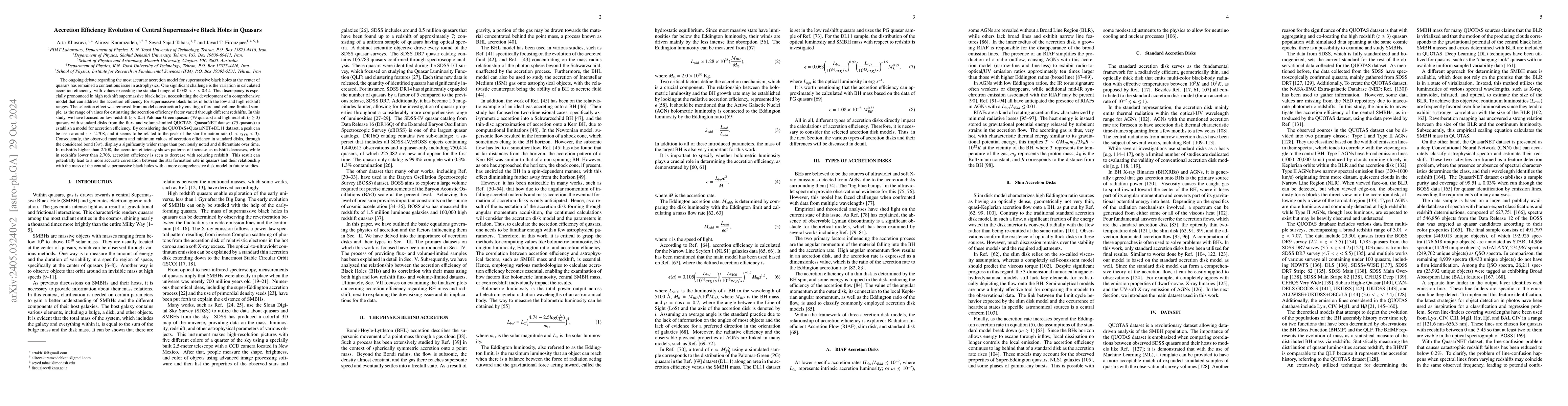 Thumbnail for Accretion Efficiency Evolution of Central Supermassive Black Holes in
  Quasars
