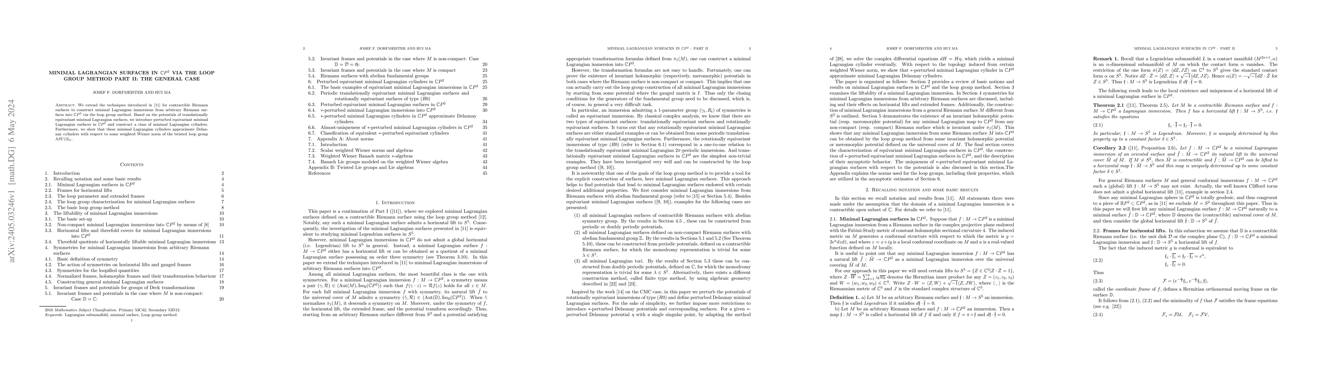 Thumbnail for Minimal Lagrangian surfaces in $\mathbb{C}P^2$ via the loop group method
  Part II: The general case