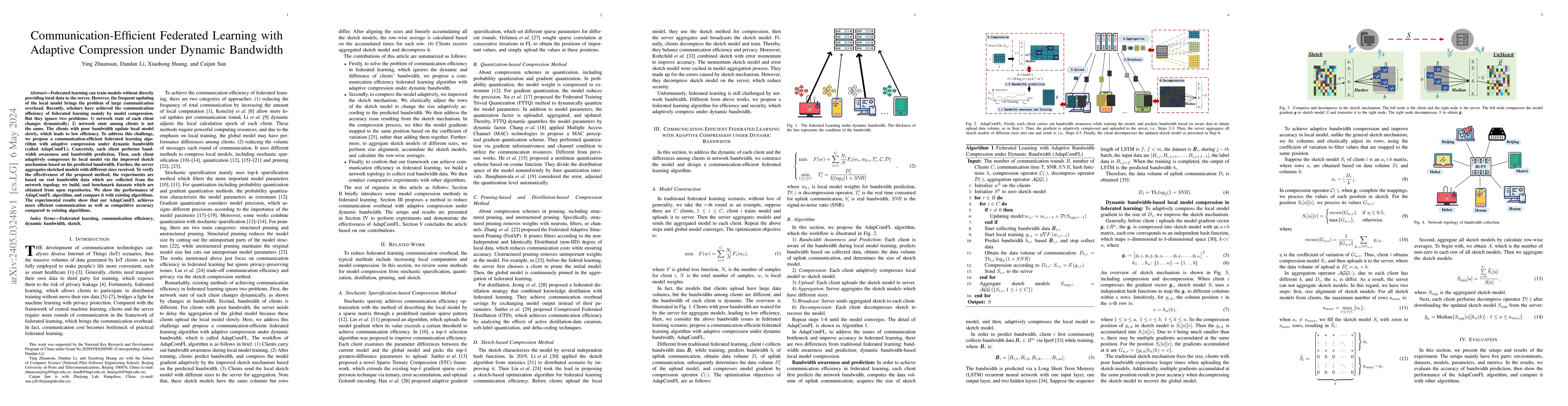 Thumbnail for Communication-Efficient Federated Learning with Adaptive Compression
  under Dynamic Bandwidth