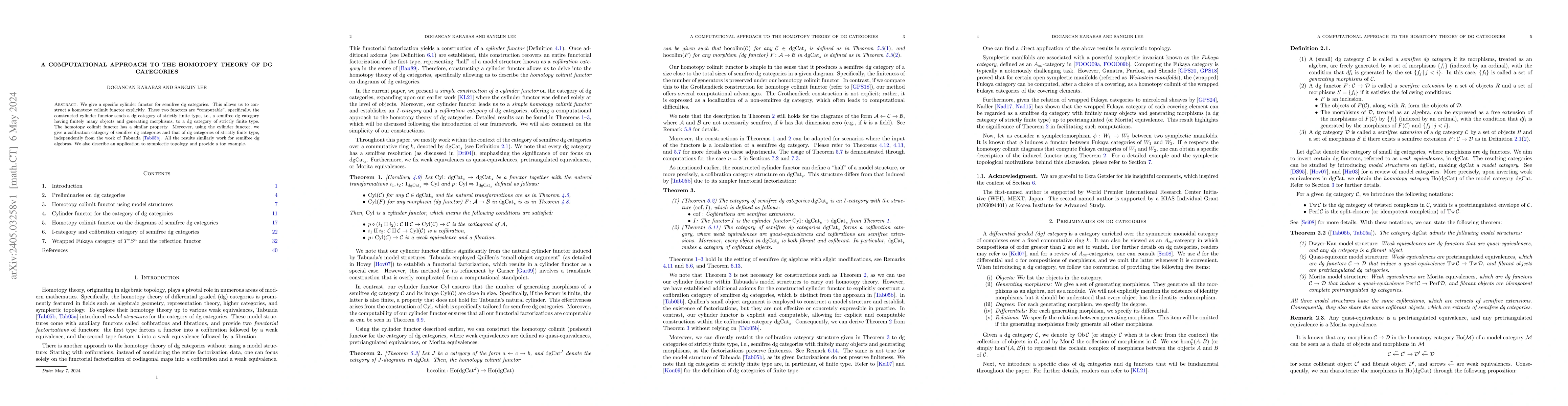 Thumbnail for A Computational Approach to the Homotopy Theory of DG categories