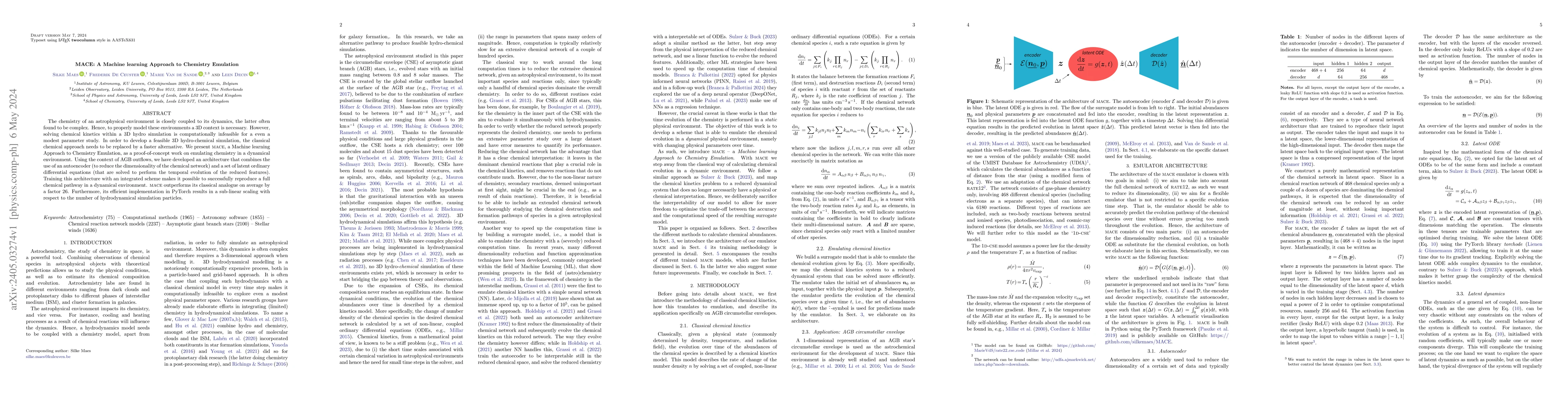 Thumbnail for MACE: A Machine learning Approach to Chemistry Emulation