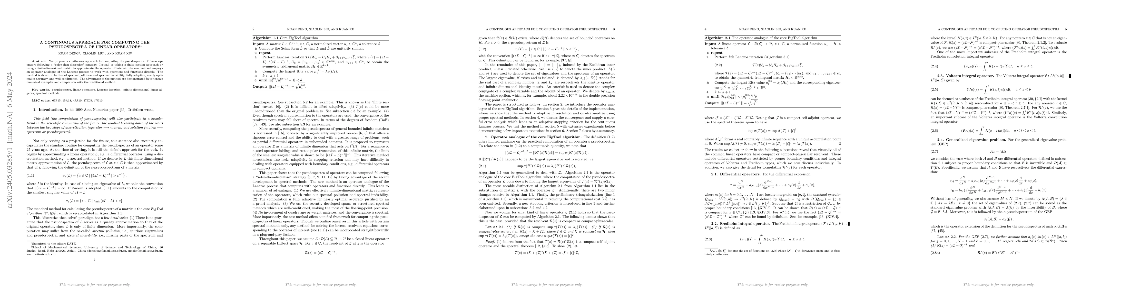 Thumbnail for A continuous approach for computing the pseudospectra of linear
  operators