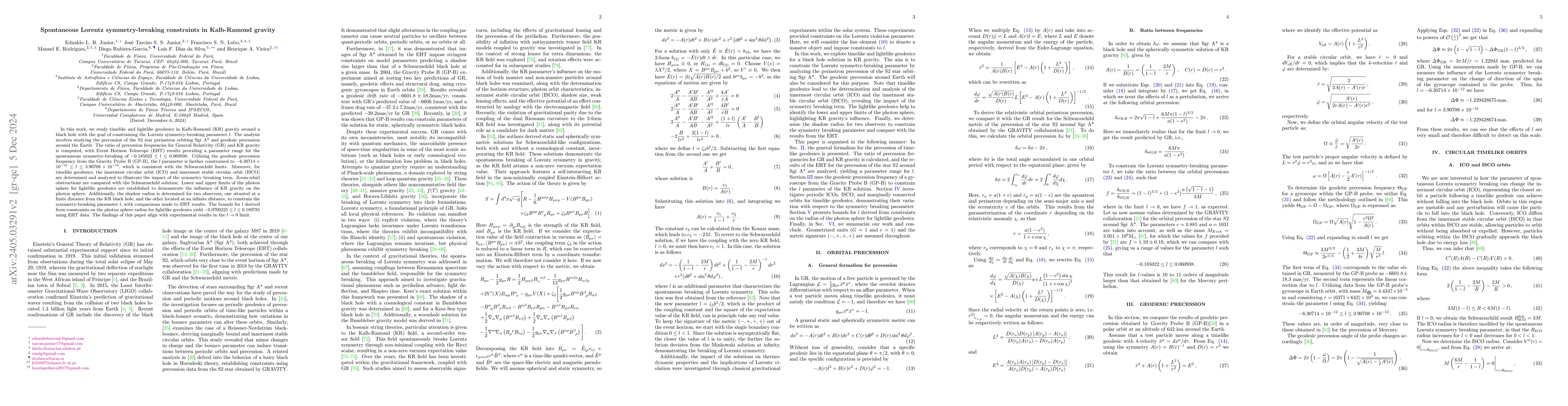 Thumbnail for Spontaneous Lorentz symmetry-breaking constraints in Kalb-Ramond gravity