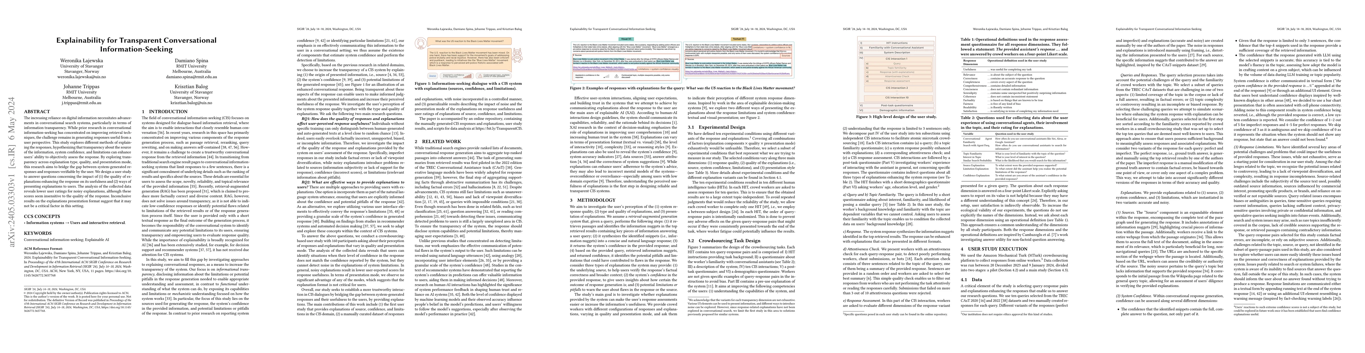 Thumbnail for Explainability for Transparent Conversational Information-Seeking