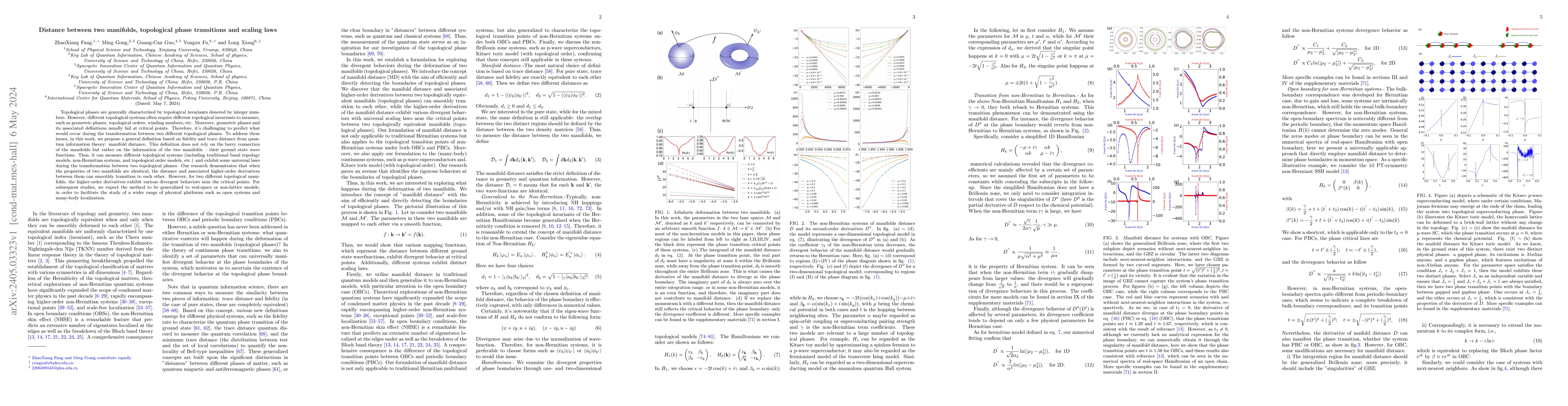 Thumbnail for Distance between two manifolds, topological phase transitions and
  scaling laws