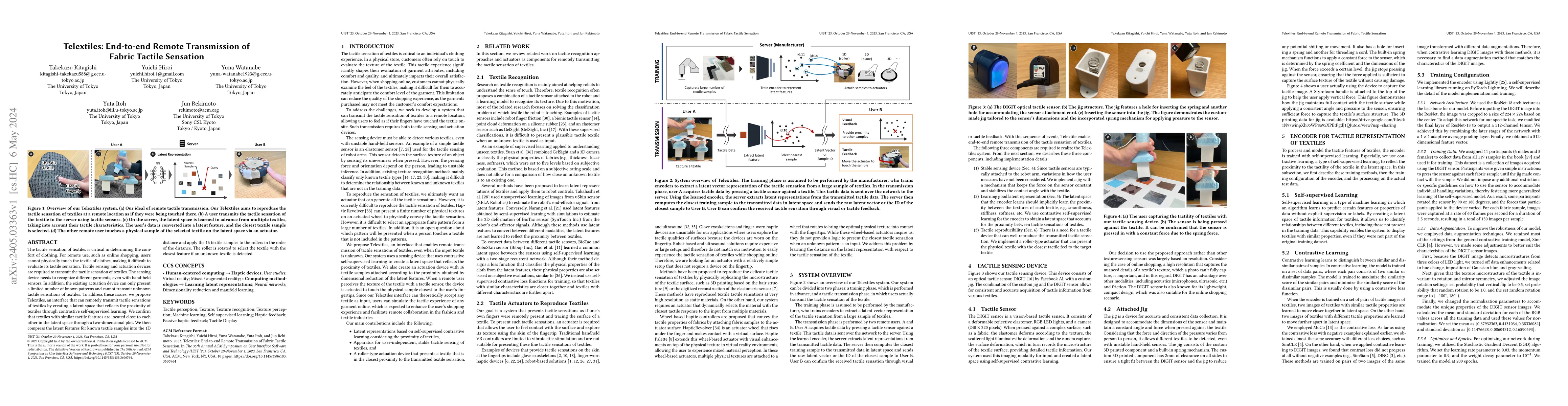 Thumbnail for Telextiles: End-to-end Remote Transmission of Fabric Tactile Sensation