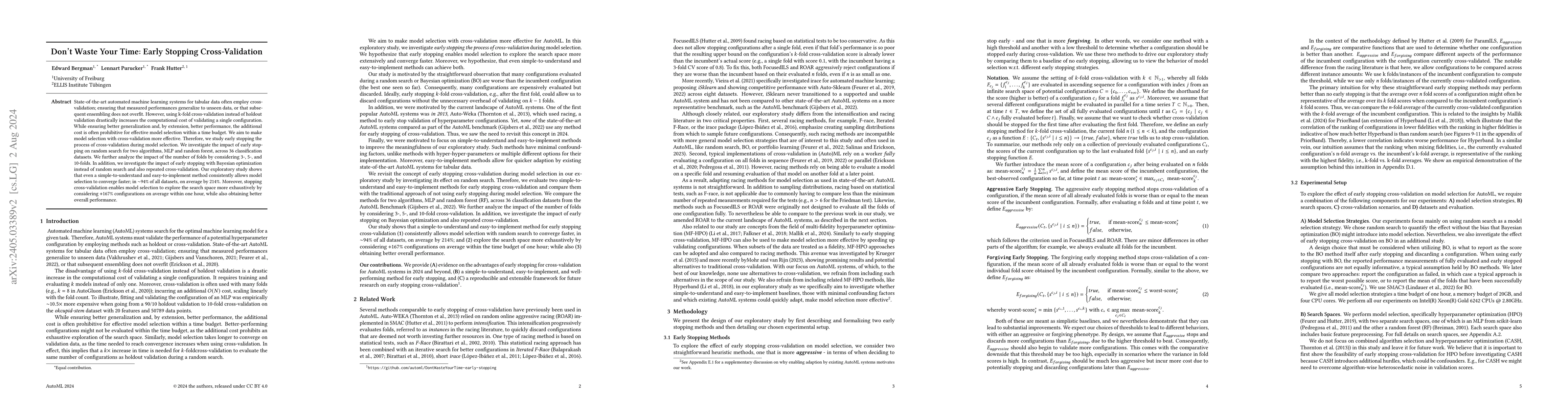 Thumbnail for Don't Waste Your Time: Early Stopping Cross-Validation