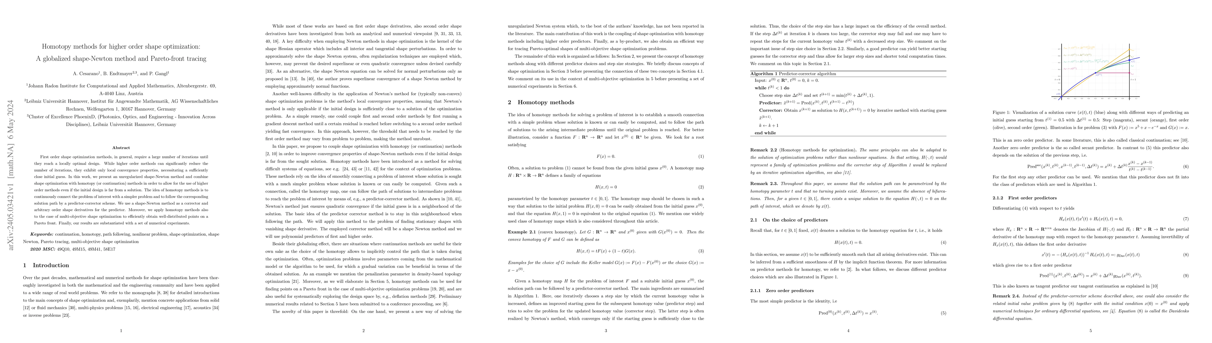 Thumbnail for Homotopy methods for higher order shape optimization: A globalized
  shape-Newton method and Pareto-front tracing