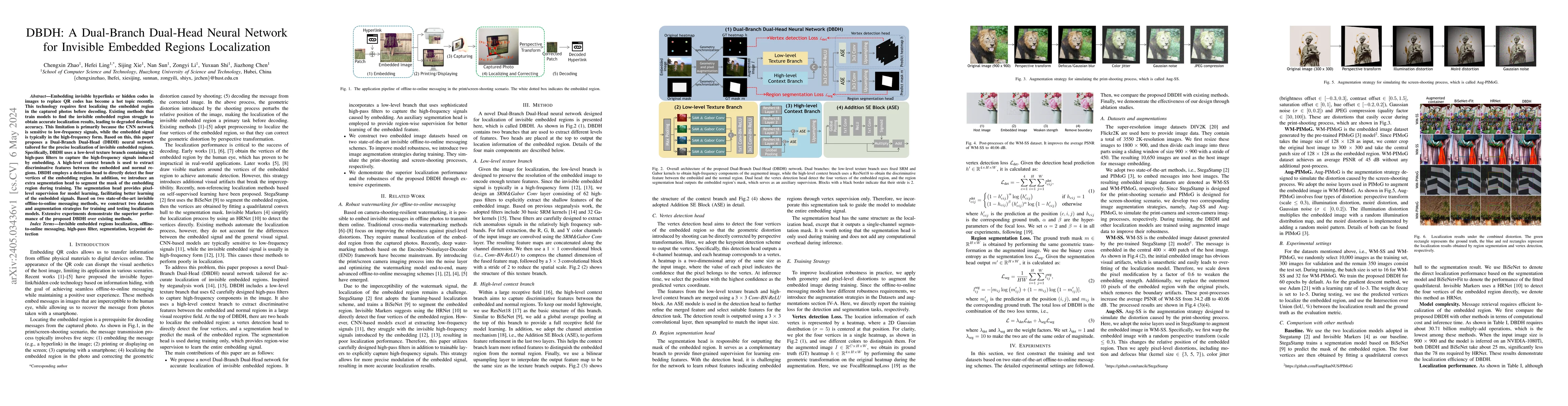 Thumbnail for DBDH: A Dual-Branch Dual-Head Neural Network for Invisible Embedded
  Regions Localization