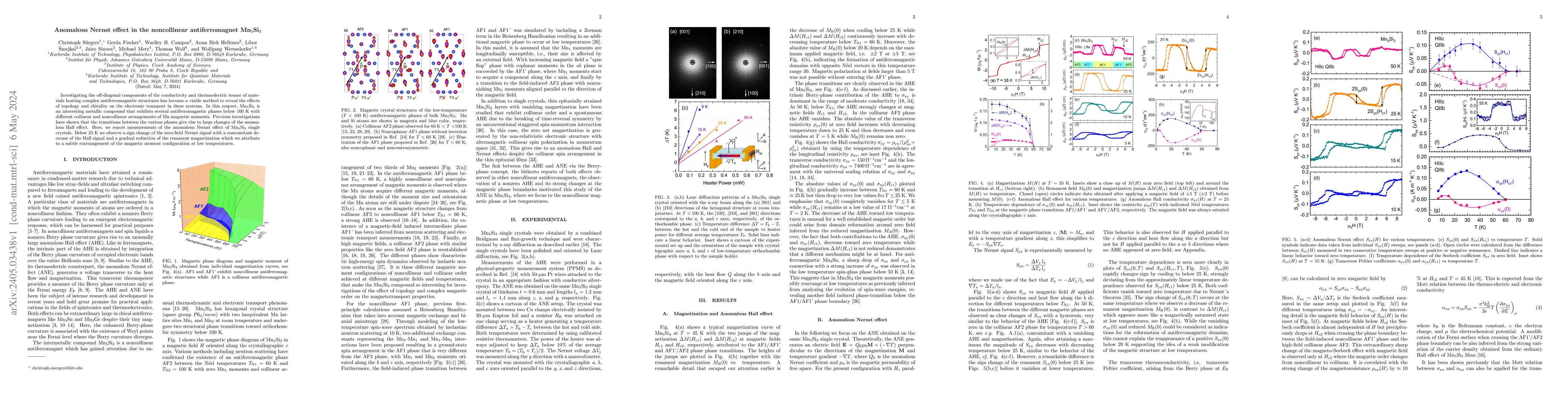 Thumbnail for Anomalous Nernst effect in the noncollinear antiferromagnet Mn$_5$Si$_3$