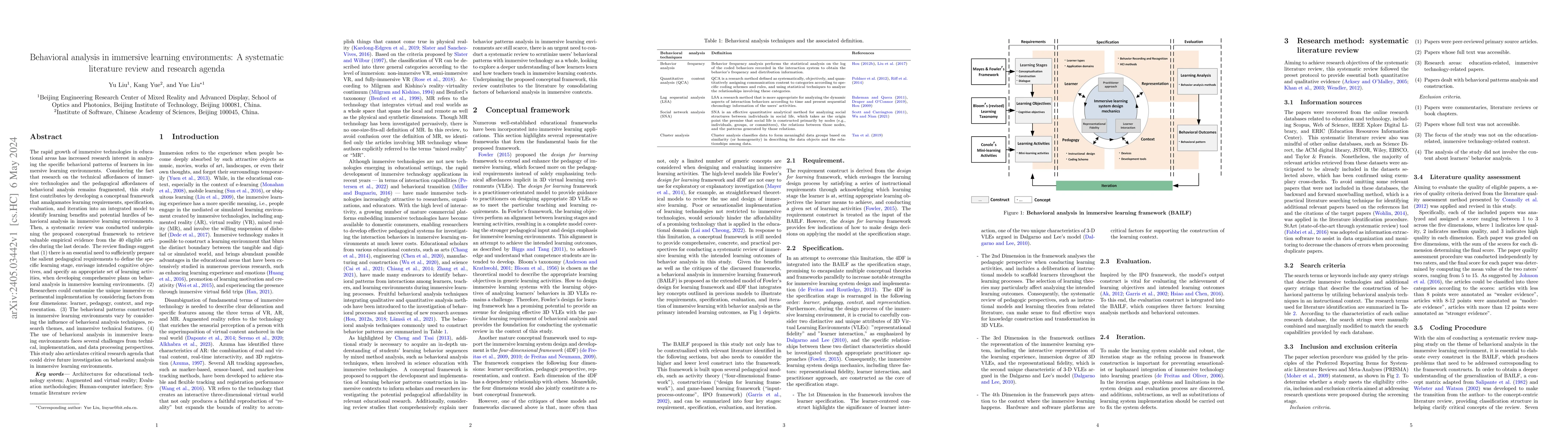 Thumbnail for Behavioral analysis in immersive learning environments: A systematic
  literature review and research agenda