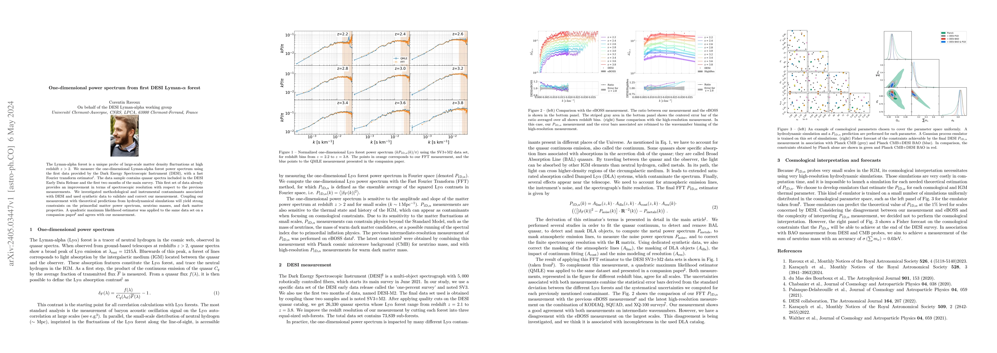 Thumbnail for One-dimensional power spectrum from first DESI Lyman-{\alpha} forest