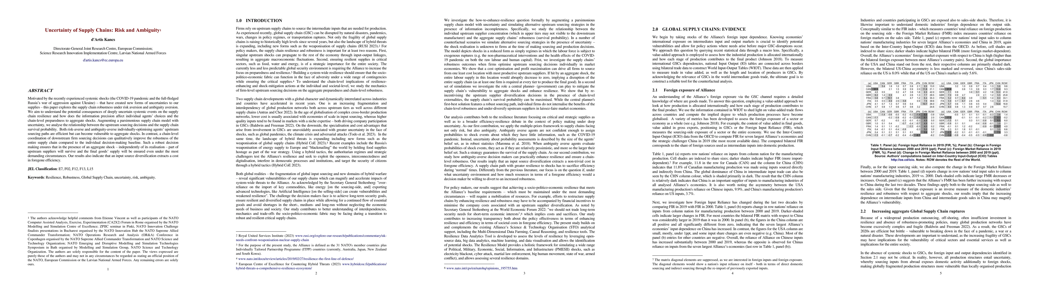 Thumbnail for Uncertainty of Supply Chains: Risk and Ambiguity