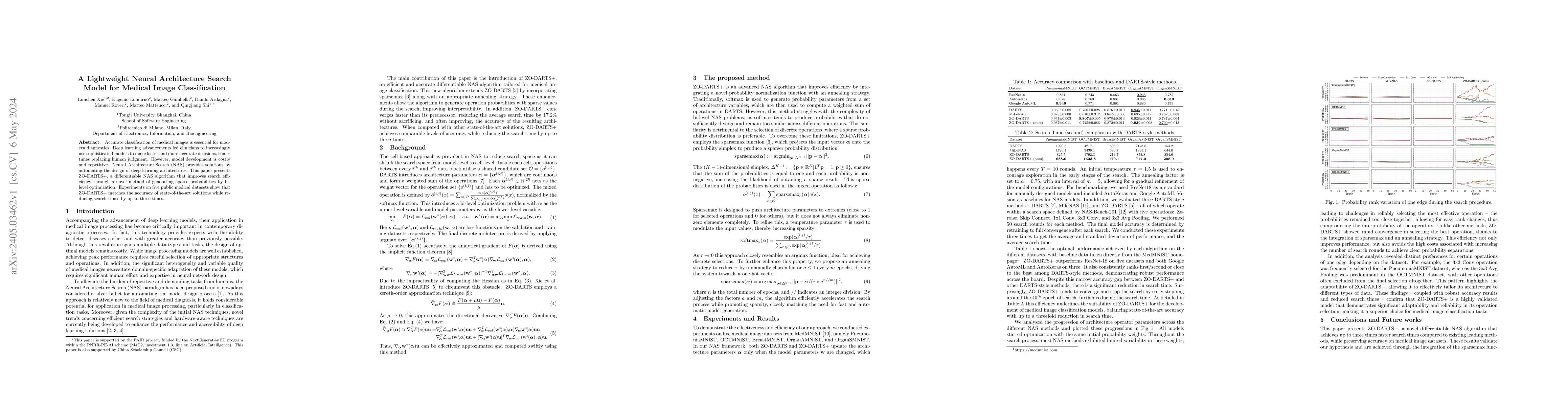 Thumbnail for A Lightweight Neural Architecture Search Model for Medical Image
  Classification