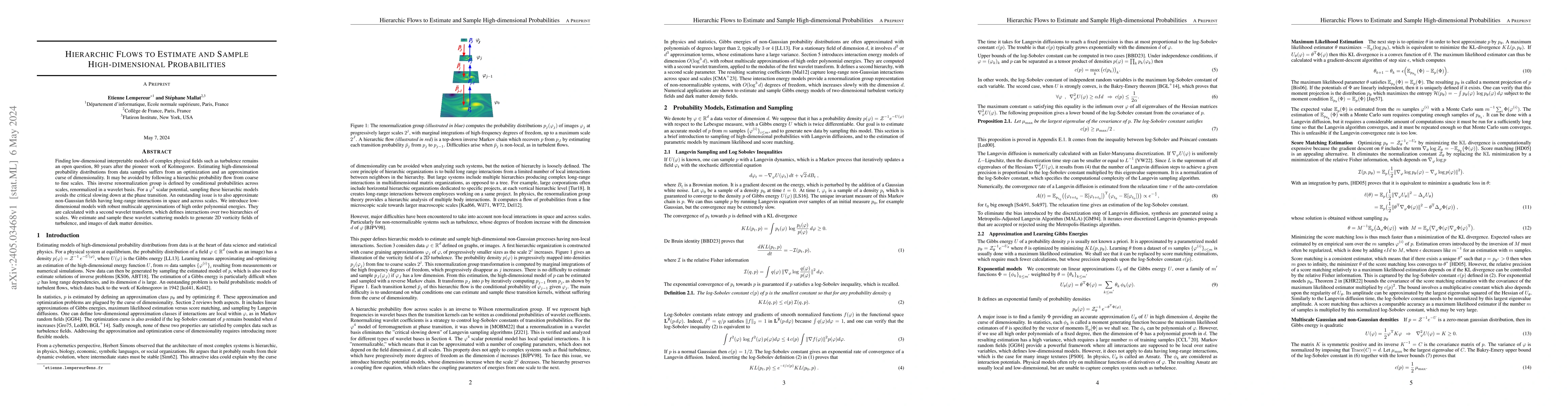 Thumbnail for Hierarchic Flows to Estimate and Sample High-dimensional Probabilities