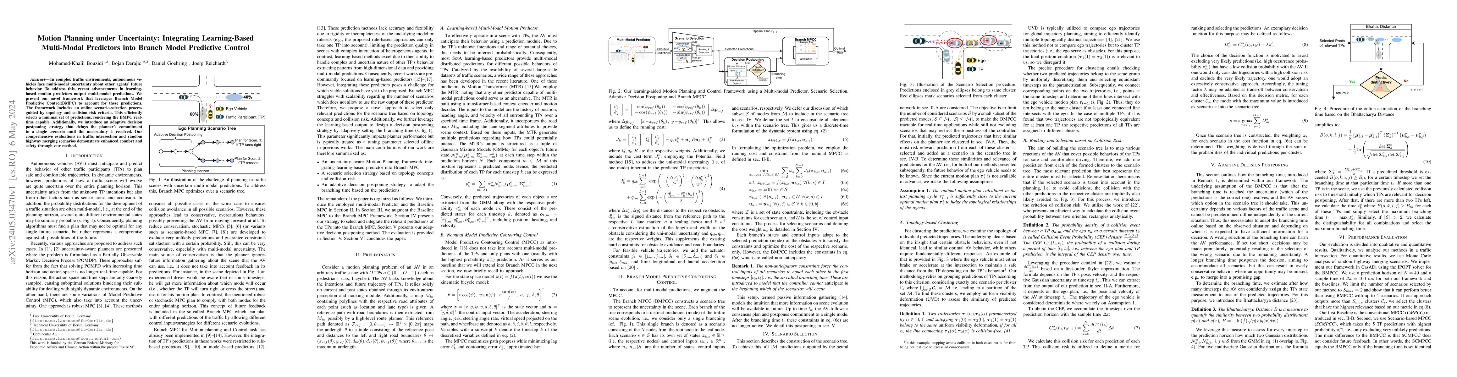 Thumbnail for Motion Planning under Uncertainty: Integrating Learning-Based
  Multi-Modal Predictors into Branch Model Predictive Control