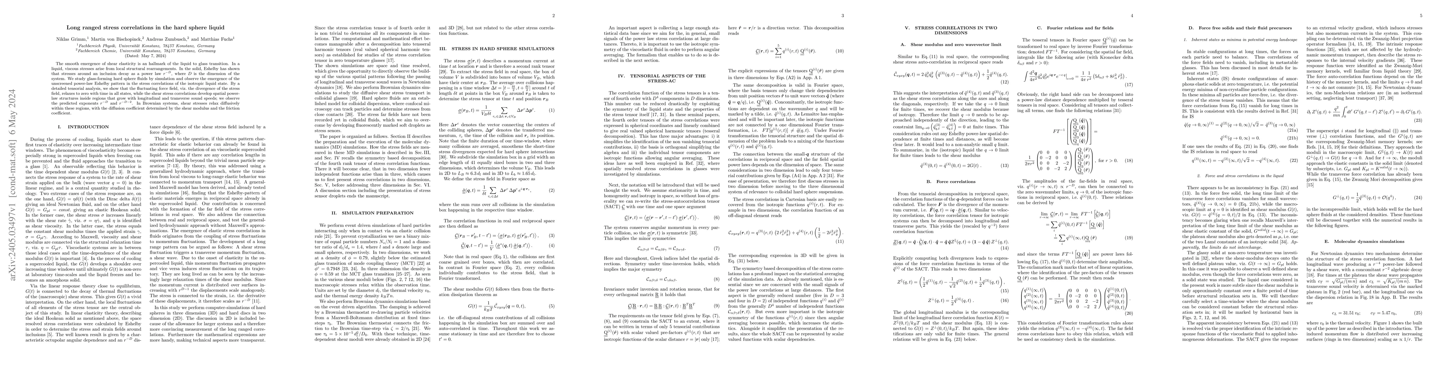 Thumbnail for Long ranged stress correlations in the hard sphere liquid