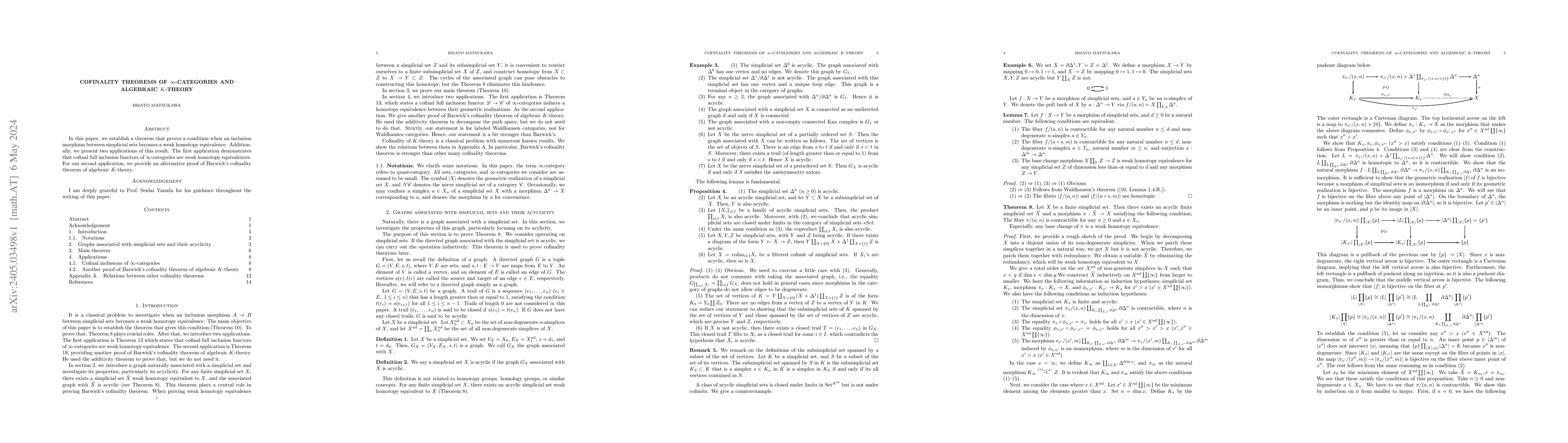 Thumbnail for Cofinality Theorems of Infinity Categories and Algebraic K-Theory