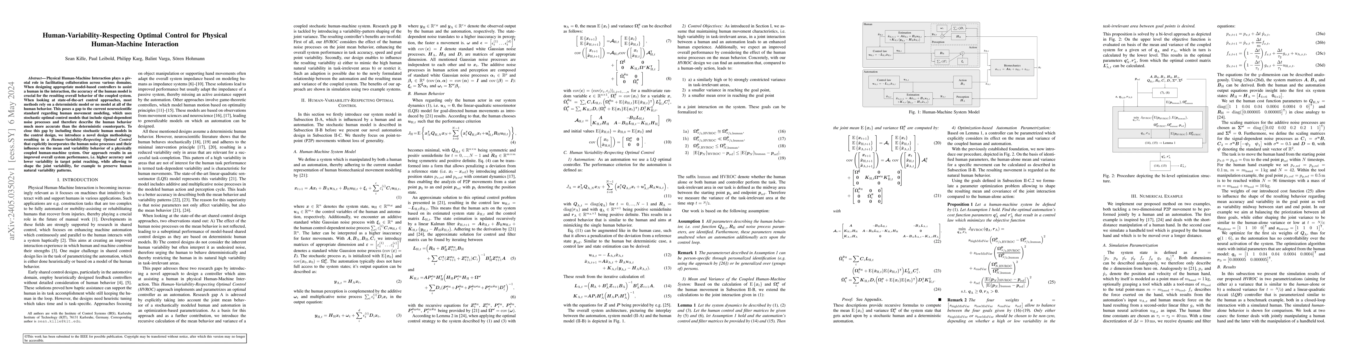 Thumbnail for Human-Variability-Respecting Optimal Control for Physical Human-Machine
  Interaction