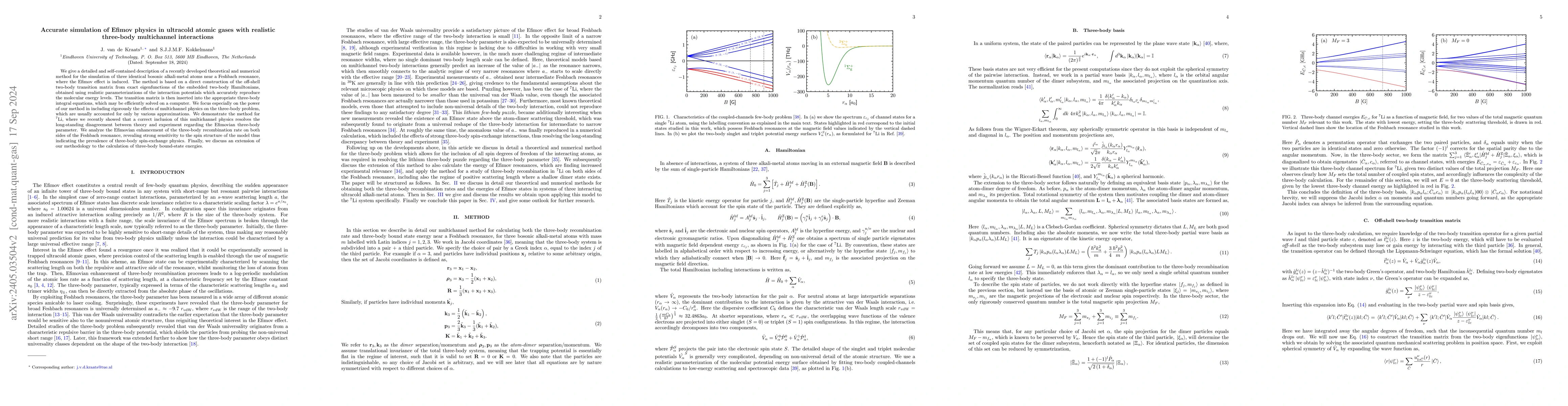 Thumbnail for Accurate simulation of Efimov physics in ultracold atomic gases with
  realistic three-body multichannel interactions