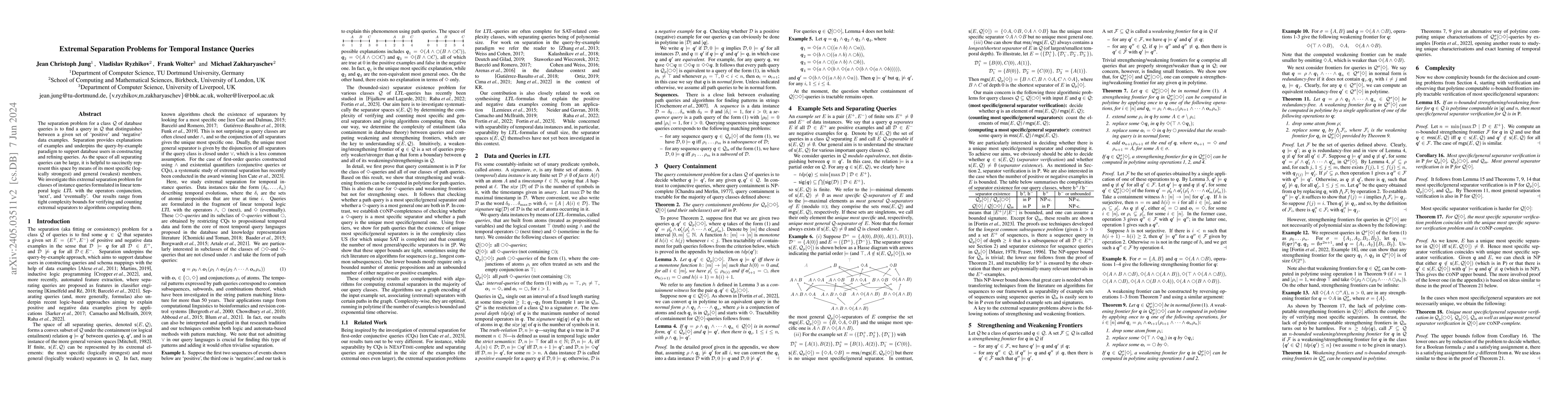 Thumbnail for Extremal Separation Problems for Temporal Instance Queries