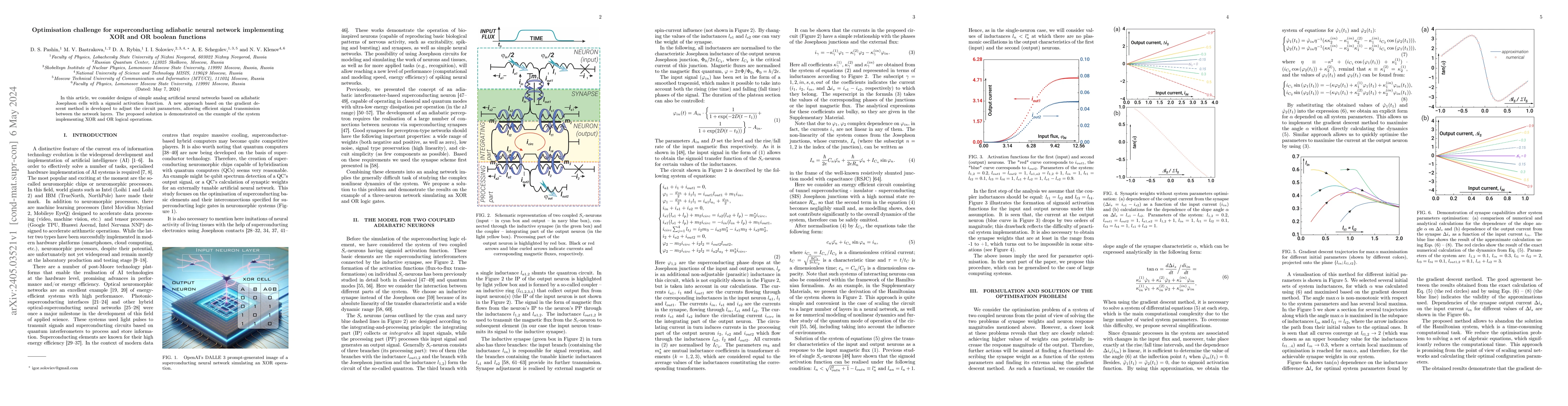 Thumbnail for Optimisation challenge for superconducting adiabatic neural network
  implementing XOR and OR boolean functions