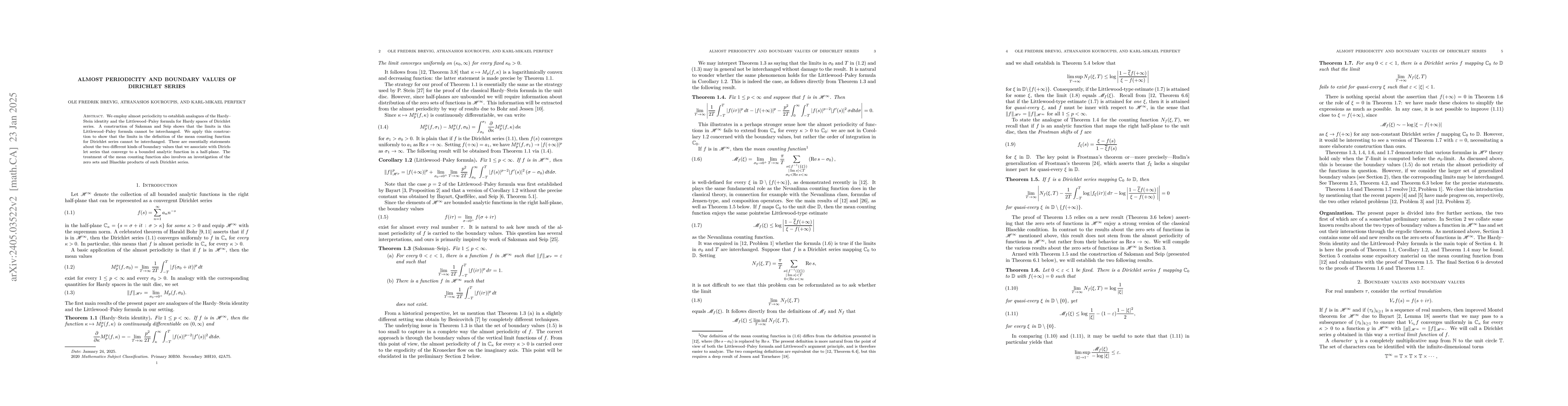Thumbnail for Almost periodicity and boundary values of Dirichlet series