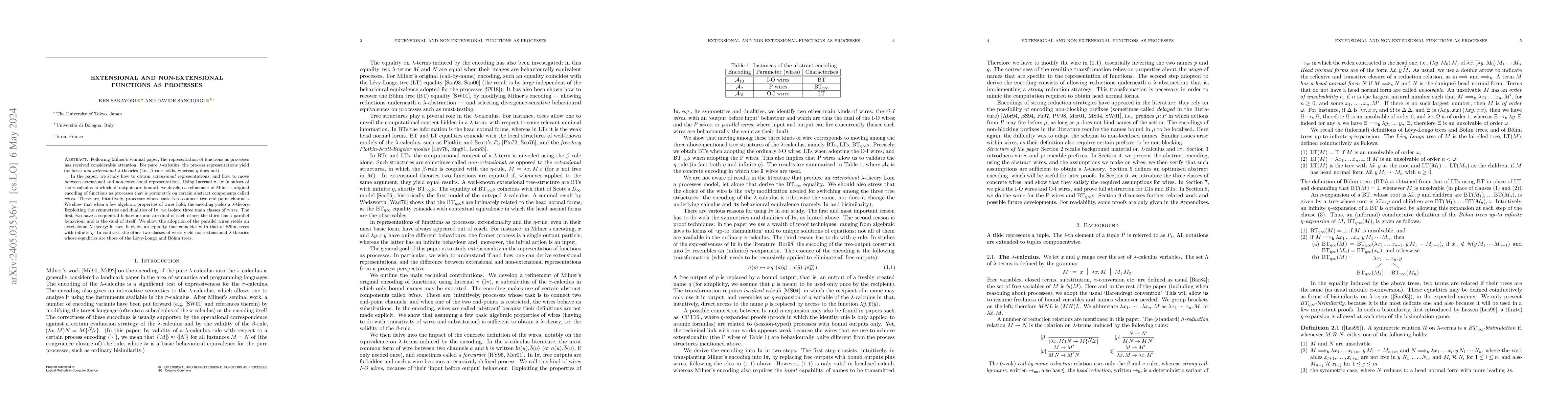 Thumbnail for Extensional and Non-extensional Functions as Processes