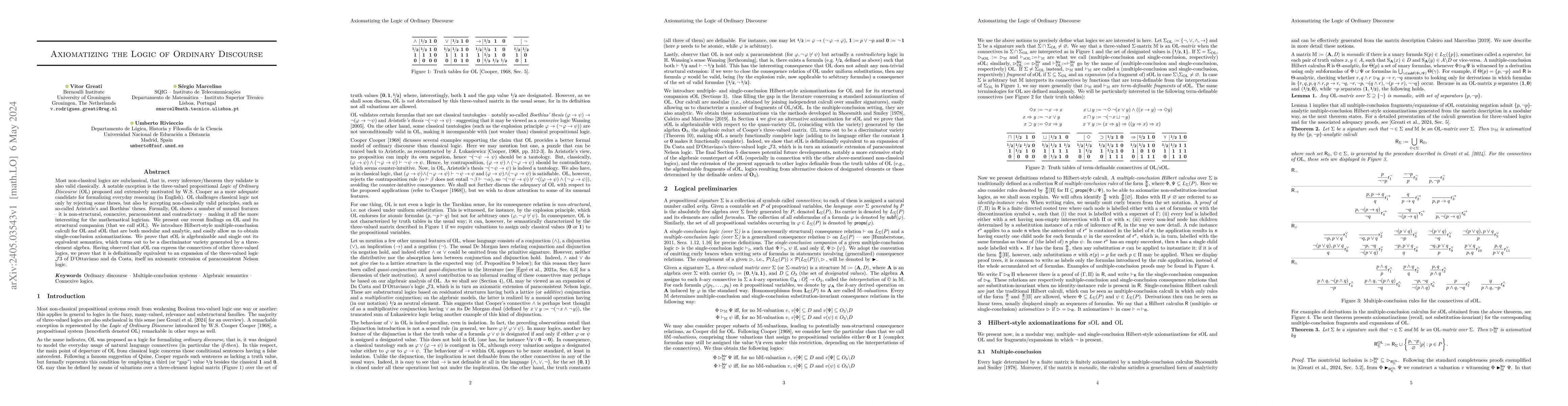 Thumbnail for Axiomatizing the Logic of Ordinary Discourse