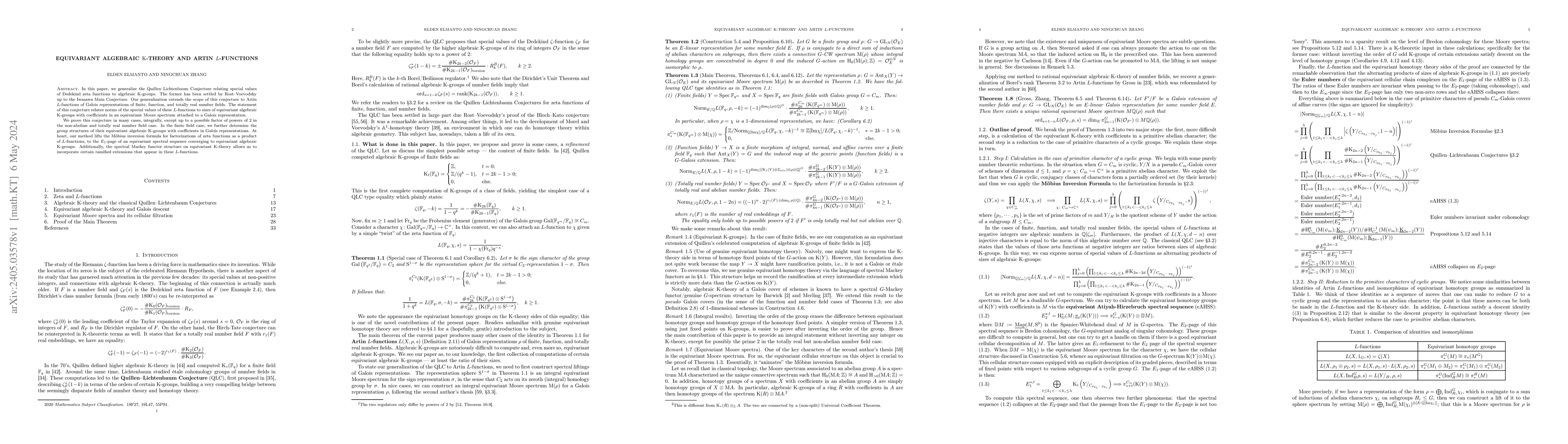 Thumbnail for Equivariant algebraic $\mathrm{K}$-theory and Artin $L$-functions