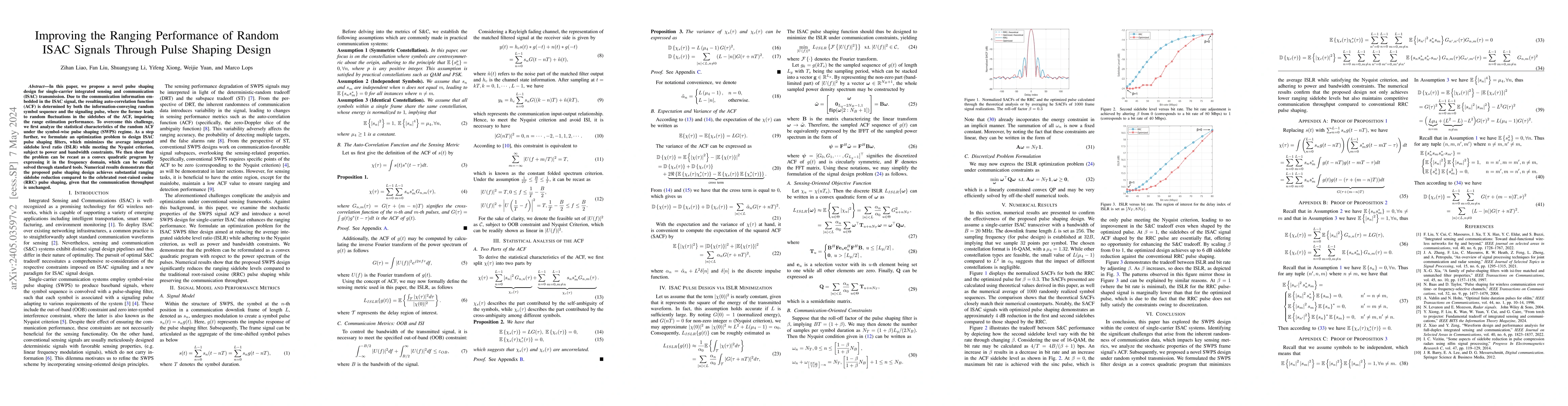 Thumbnail for Improving the Ranging Performance of Random ISAC Signals Through Pulse
  Shaping Design
