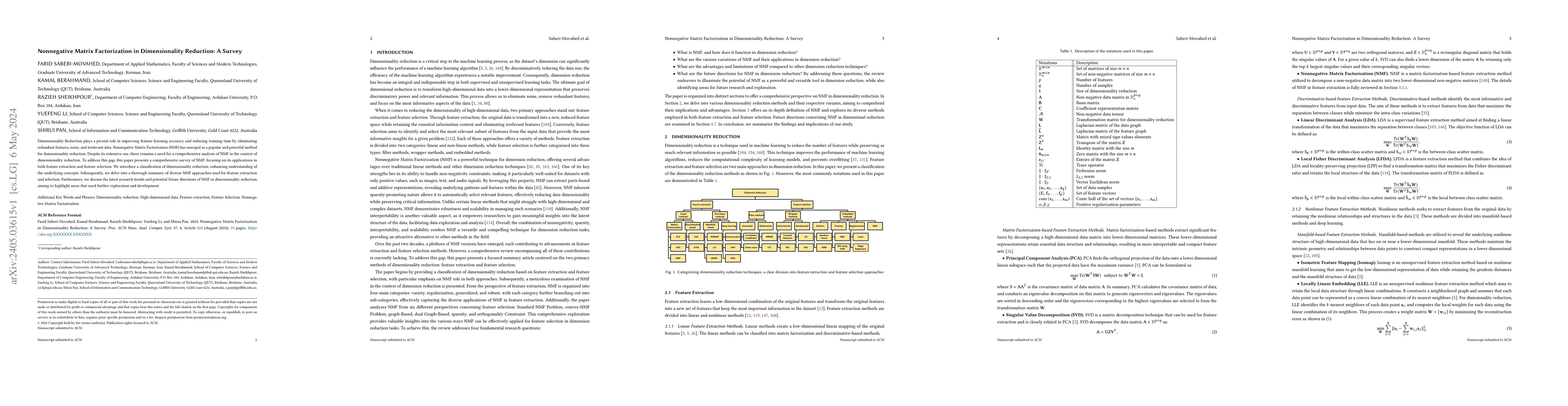 Thumbnail for Nonnegative Matrix Factorization in Dimensionality Reduction: A Survey