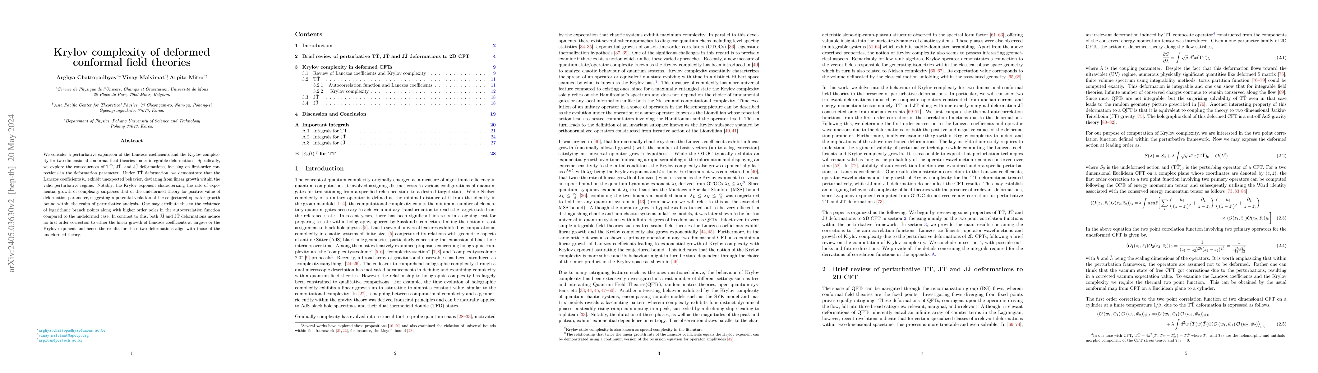 Thumbnail for Krylov complexity of deformed conformal field theories