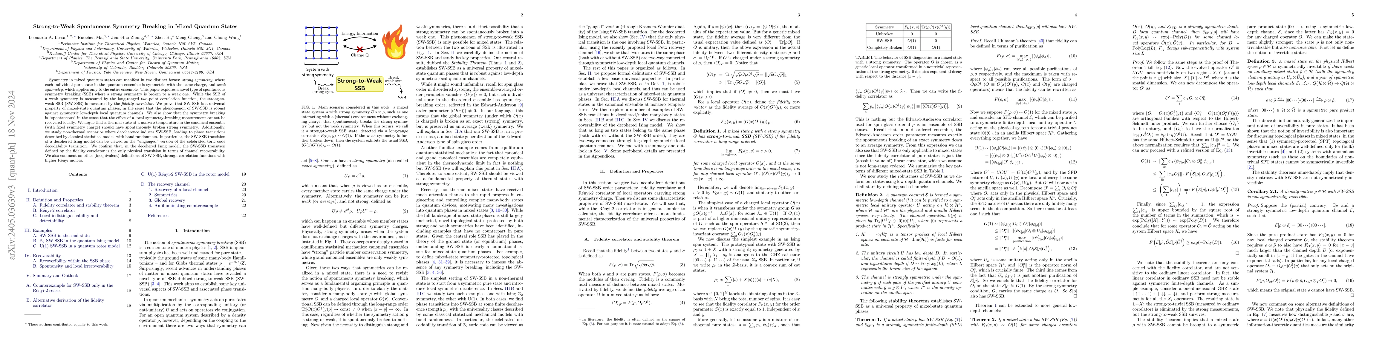 Thumbnail for Strong-to-Weak Spontaneous Symmetry Breaking in Mixed Quantum States